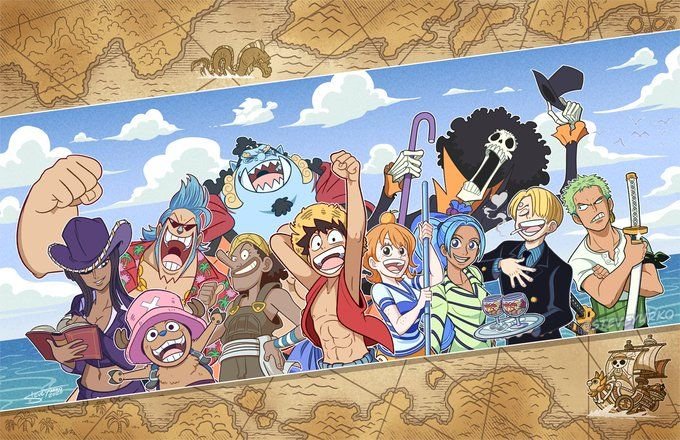 Illustration depicting the total number of One Piece chapters